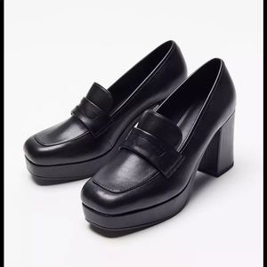 black urban outfitters heeled loafer